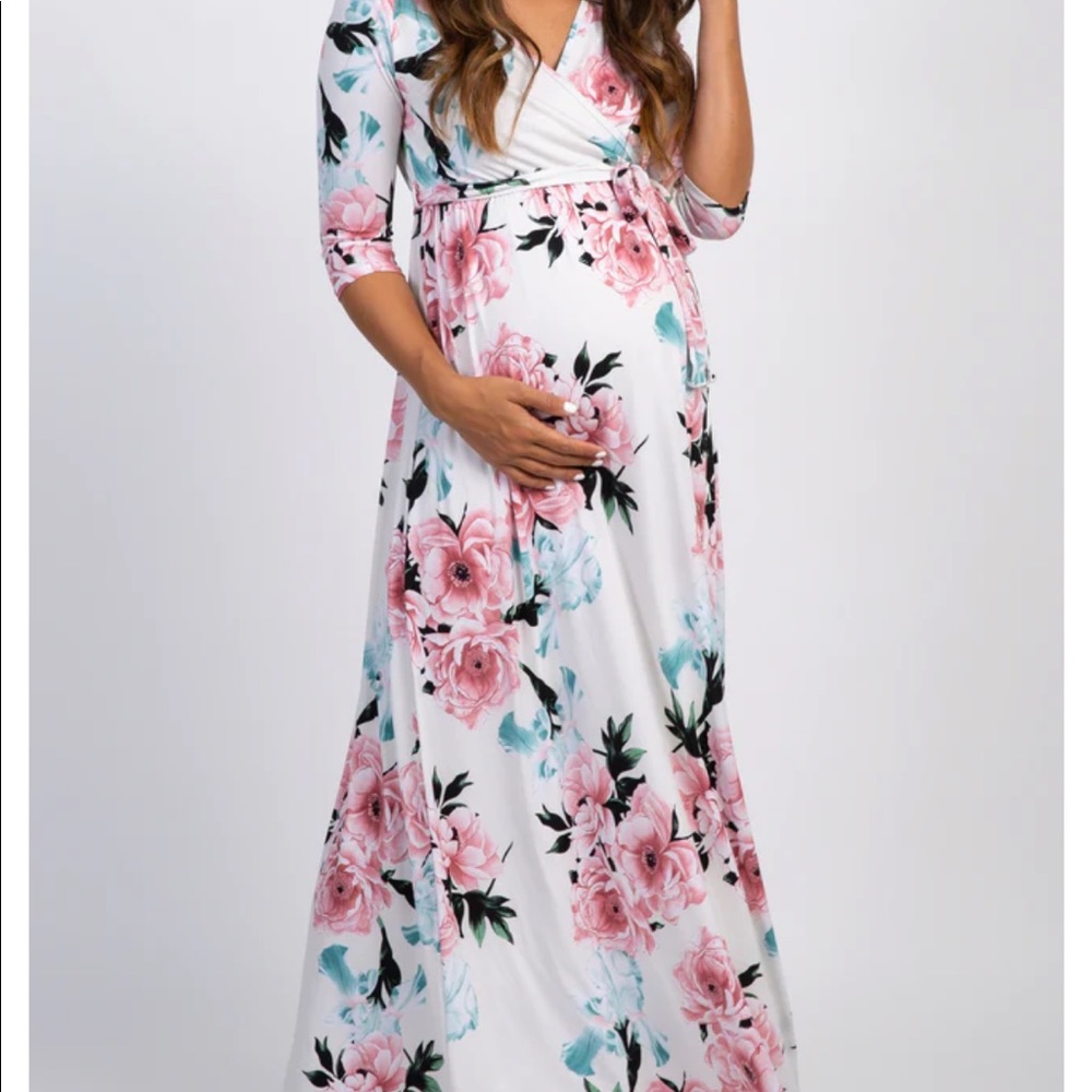 PinkBlush Maternity Floral Wrap Dress